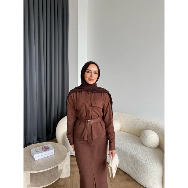 Alvina İndirimli Takım - Kahve