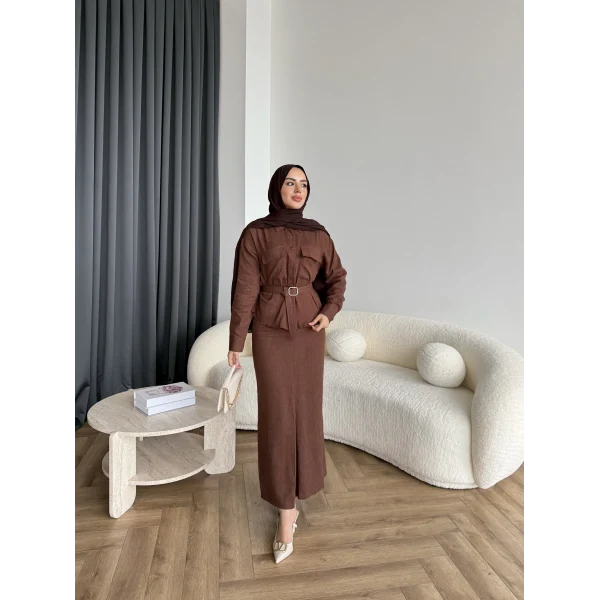 Alvina İndirimli Takım - Kahve