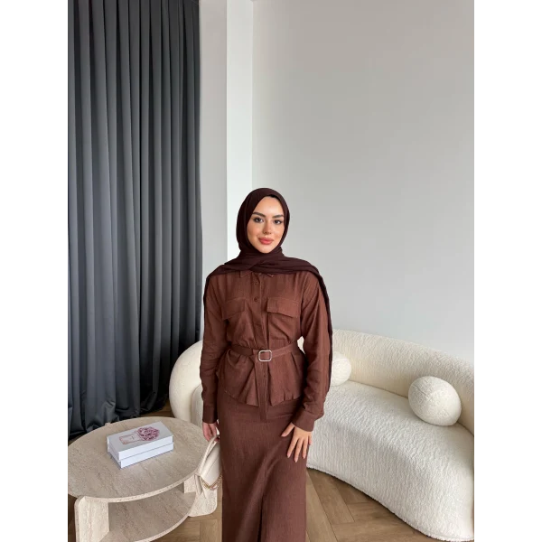 Alvina İndirimli Takım - Kahve