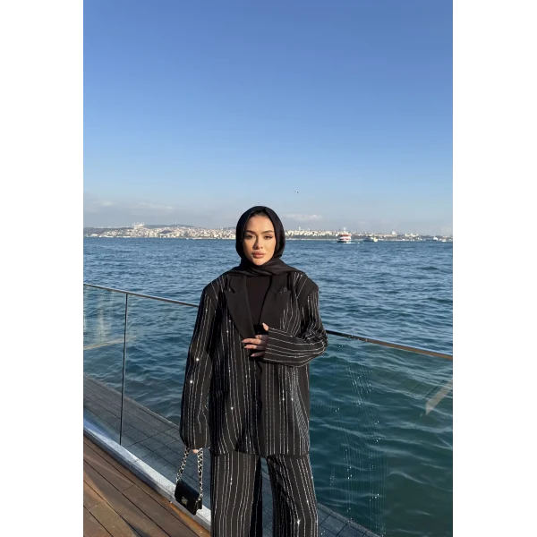 Asil Pırlanta Ceketli Takım - Siyah - ÖN SİPARİŞ