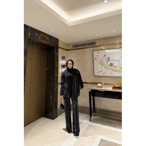 Asil Pırlanta Ceketli Takım - Siyah - ÖN SİPARİŞ