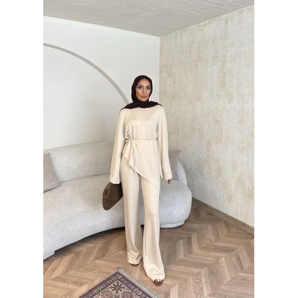Bedal Asimetrik Modal Takım - Bej