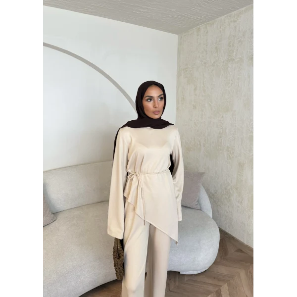 Bedal Asimetrik Modal Takım - Bej