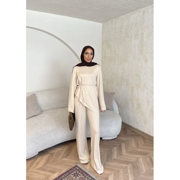 Bedal Asimetrik Modal Takım - Bej