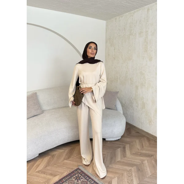 Bedal Asimetrik Modal Takım - Bej