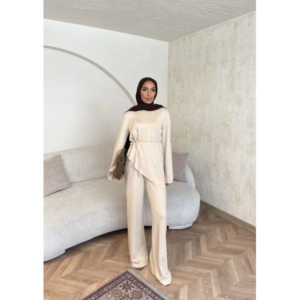 Bedal Asimetrik Modal Takım - Bej