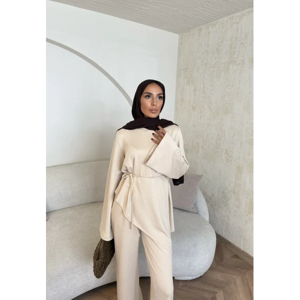 Bedal Asimetrik Modal Takım - Bej