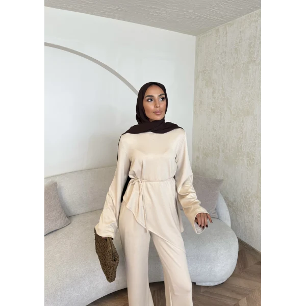 Bedal Asimetrik Modal Takım - Bej
