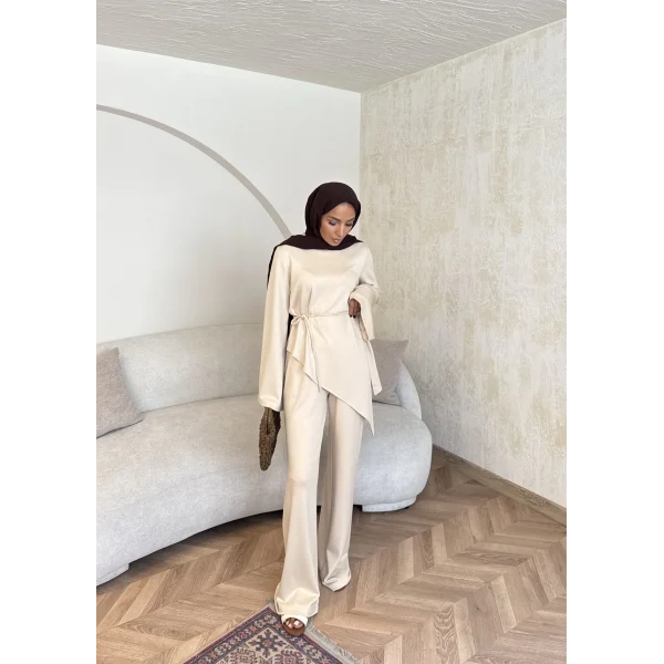 Bedal Asimetrik Modal Takım - Bej