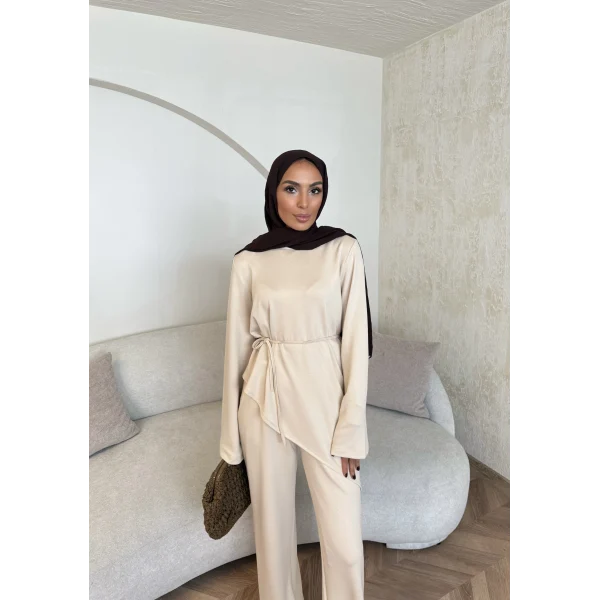 Bedal Asimetrik Modal Takım - Bej
