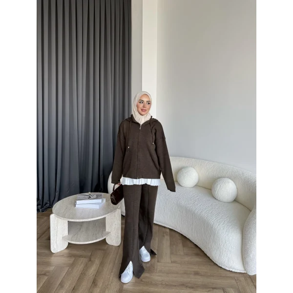 Berlin Triko Takım - Kahve