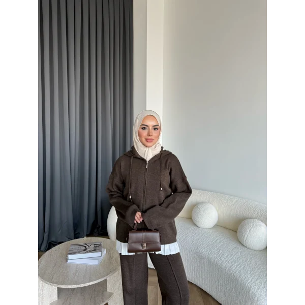 Berlin Triko Takım - Kahve