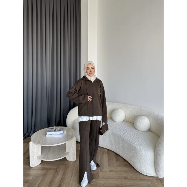 Berlin Triko Takım - Kahve