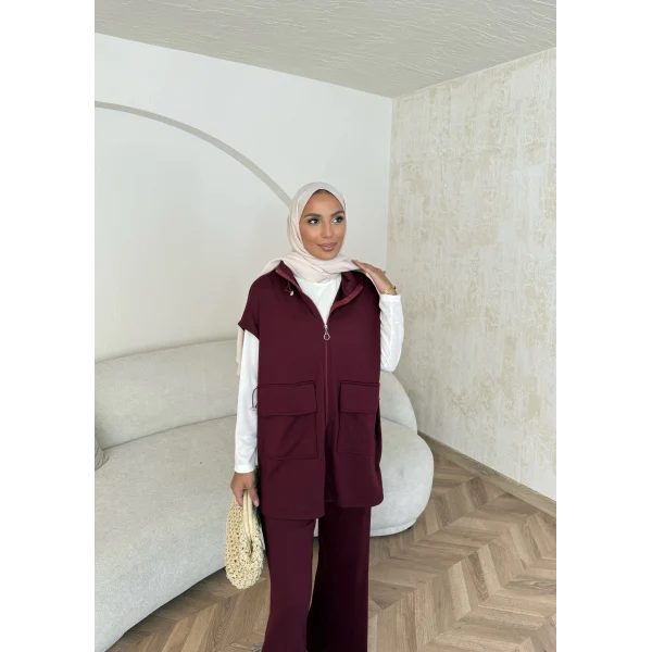 Bluen Yelekli Takım - Bordo