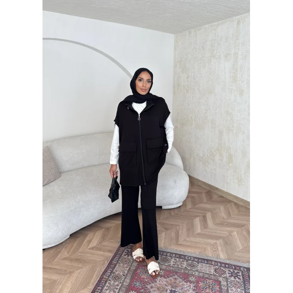 Bluen Yelekli Takım - Siyah