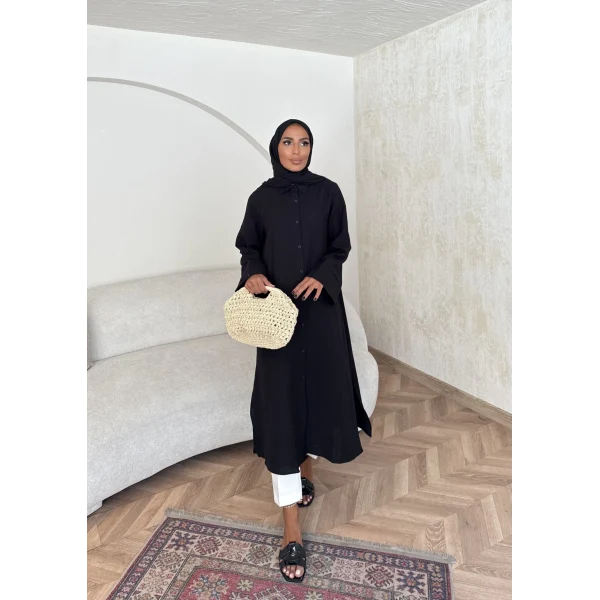 Bulster Müslin Gömlek - Siyah