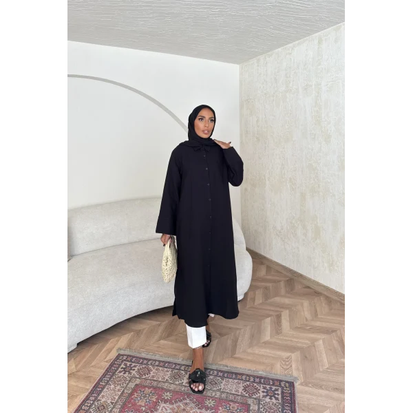 Bulster Müslin Gömlek - Siyah