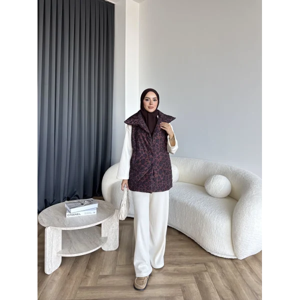 Carlin Taşlı Leopar Yelek