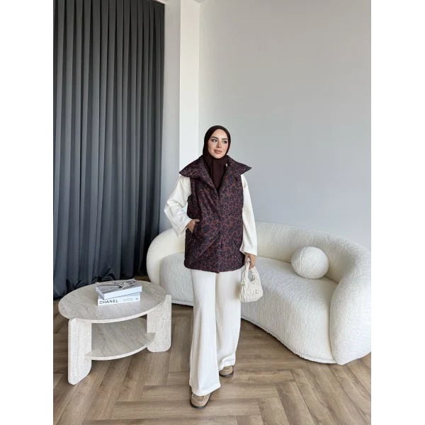 Carlin Taşlı Leopar Yelek