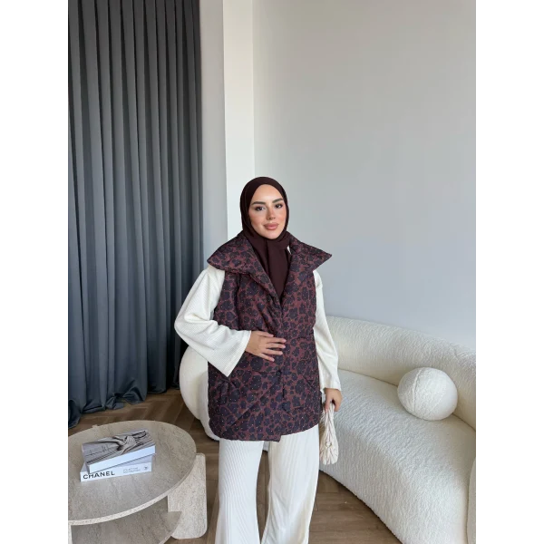 Carlin Taşlı Leopar Yelek