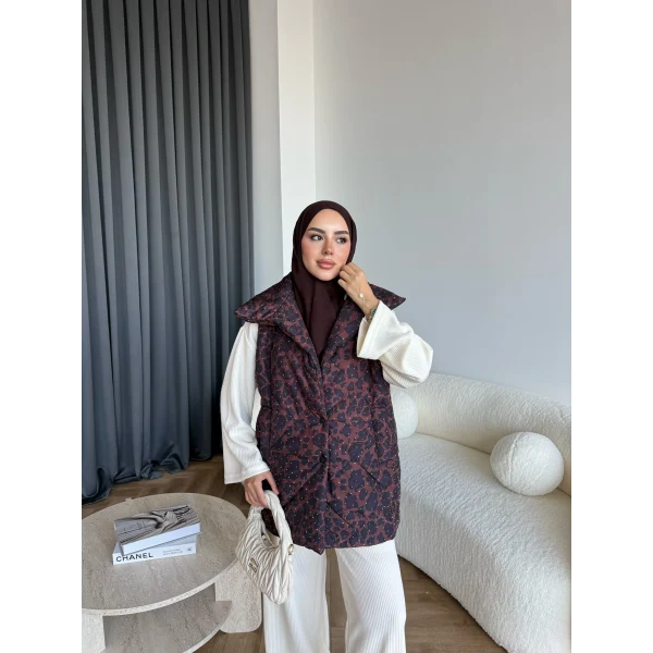 Carlin Taşlı Leopar Yelek