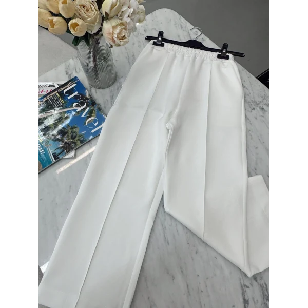 Çimalı Scuba Bol Pantolon - Beyaz