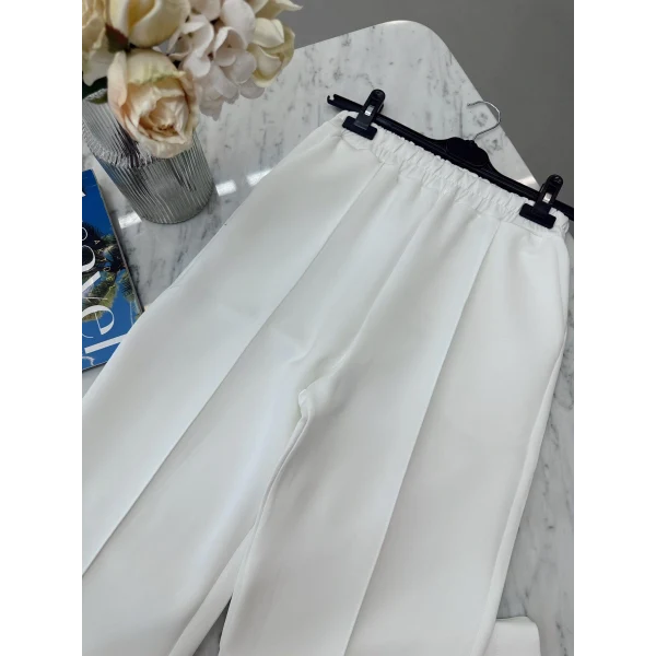 Çimalı Scuba Bol Pantolon - Beyaz