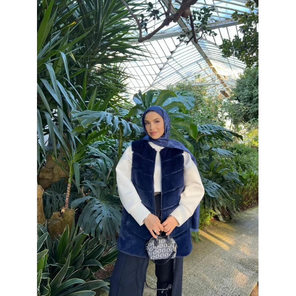 Classic Kürk Yelek - Lacivert