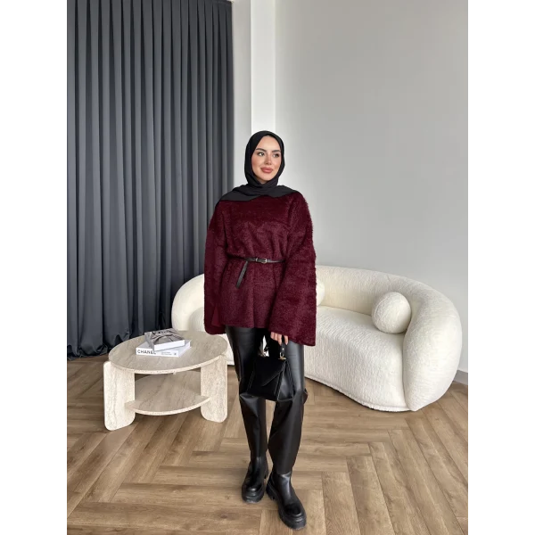 Darlan Tüylü Kazak - Bordo ÖN SİPARİŞ