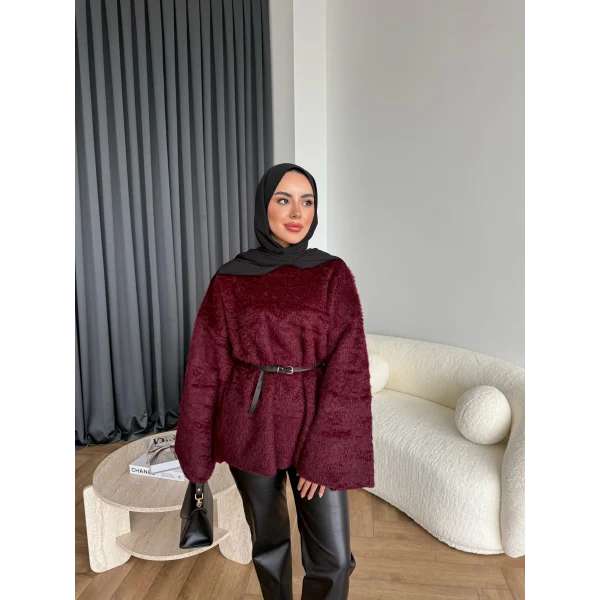 Darlan Tüylü Kazak - Bordo ÖN SİPARİŞ