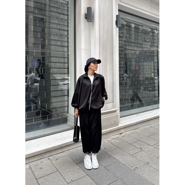 Devil Saten Takım - Siyah