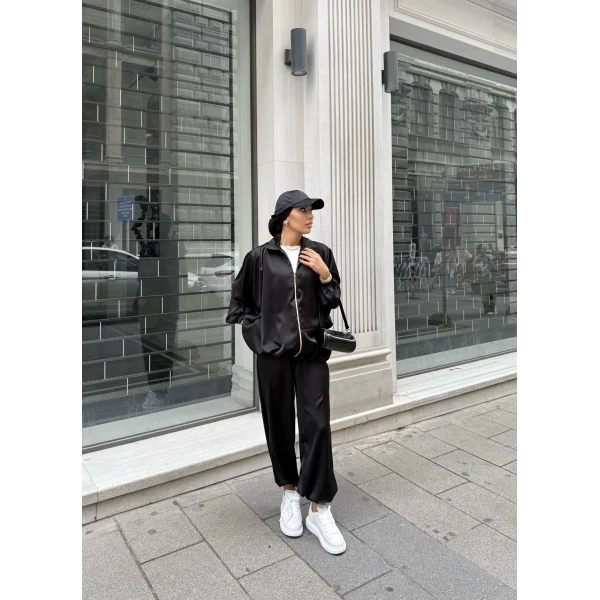 Devil Saten Takım - Siyah