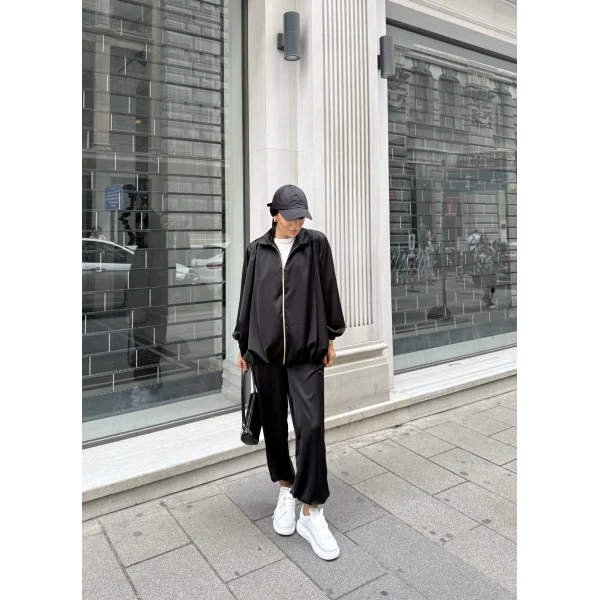 Devil Saten Takım - Siyah