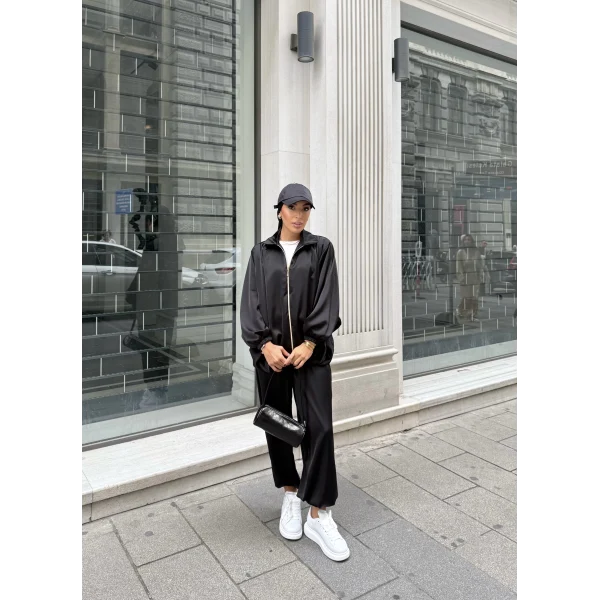 Devil Saten Takım - Siyah