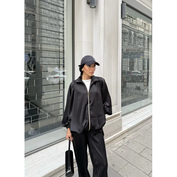 Devil Saten Takım - Siyah