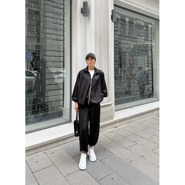 Devil Saten Takım - Siyah