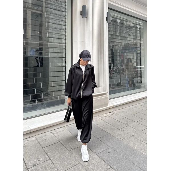 Devil Saten Takım - Siyah