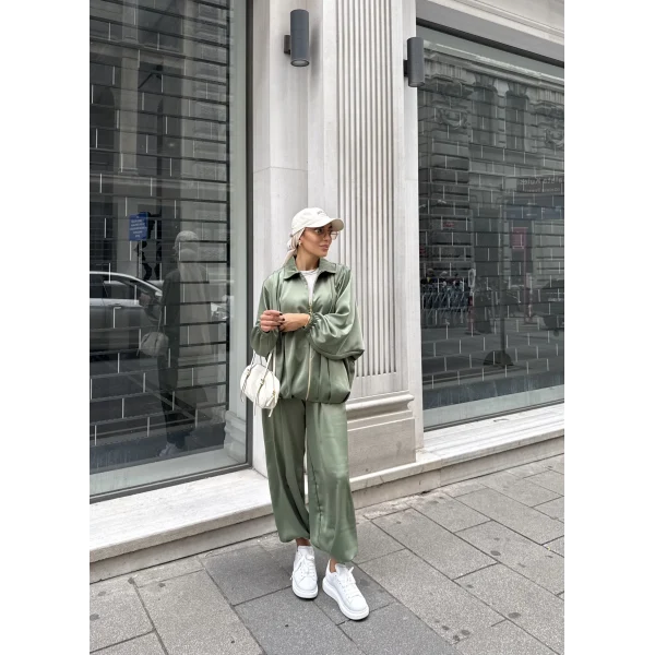 Devil Saten Takım - Yeşil