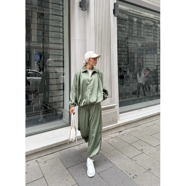 Devil Saten Takım - Yeşil