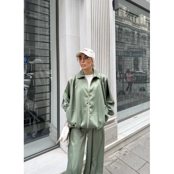 Devil Saten Takım - Yeşil