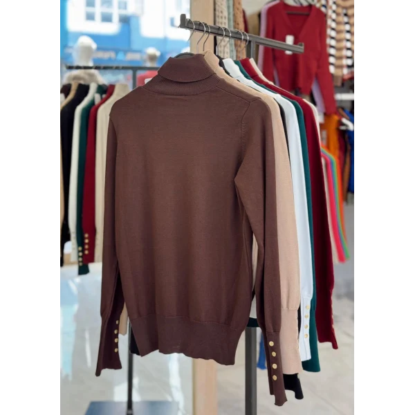 Dlvn İçlik Kolu Düğmeli Kazak - Krem