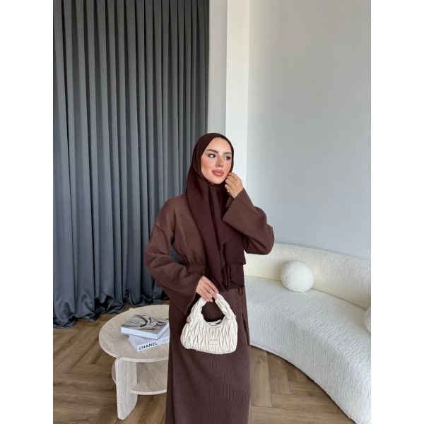 Dora Triko Elbise - Acı Kahve