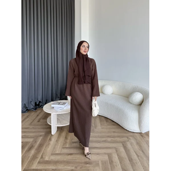 Dora Triko Elbise - Acı Kahve