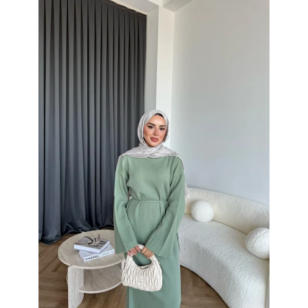 Dora Triko Elbise - Mint