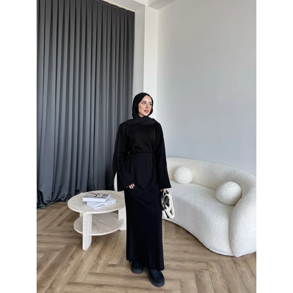 Dora Triko Elbise - Siyah