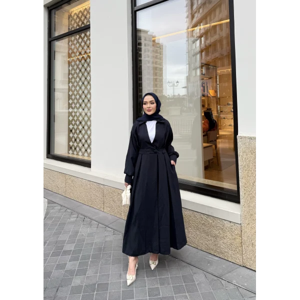 Düğmeli Anvelop Elbise - Lacivert