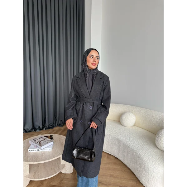 Edalla Kaşe Kaban - Antrasit