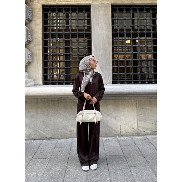 Efran Fermuarlı Takım - Acı Kahve