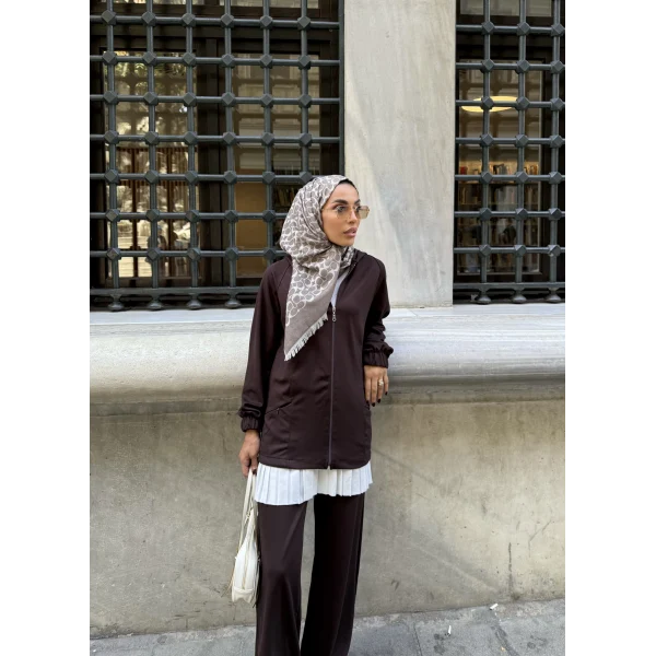 Efran Fermuarlı Takım - Acı Kahve