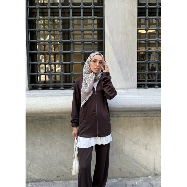 Efran Fermuarlı Takım - Acı Kahve